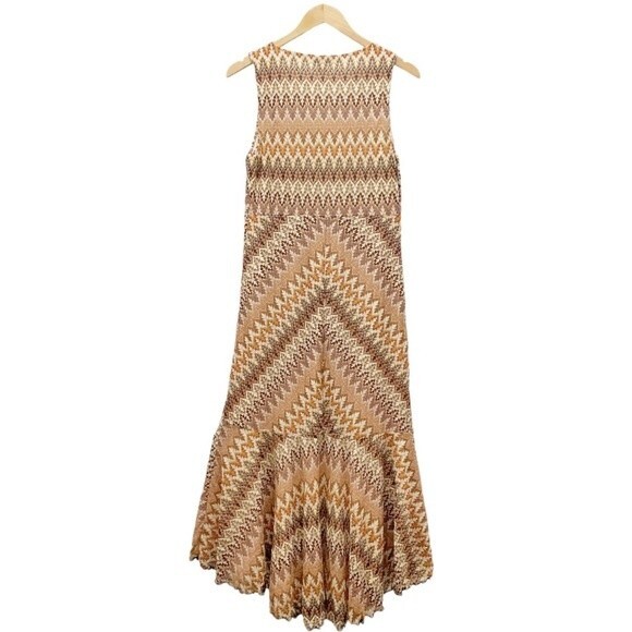 NWT Banana Republic Dress Neutral Autumn Geometric Stripe Knit Size Large VTG - Picture 3 of 13